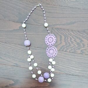⚡3 for $25⚡Purple and White Beaded Necklace